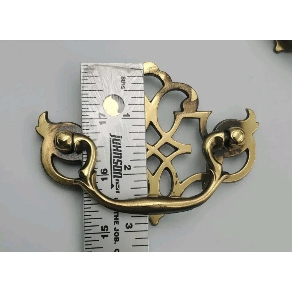 Vtg Keeler Brass K1522 Chippendale Batwing Openwork Drop Bail Drawer Pull 28 Pcs